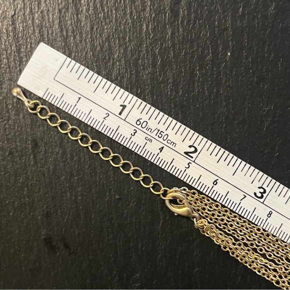 Semi Precious Green Jasper Multi Stone Gold Tone Chain Necklace - Picture 8 of 12